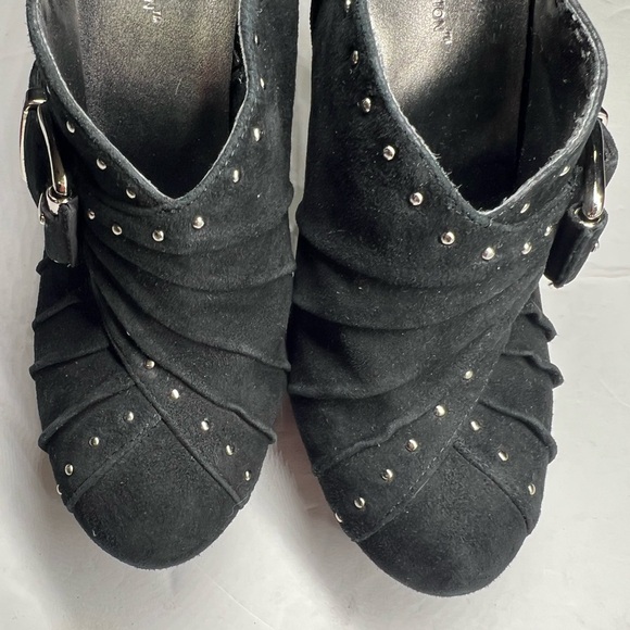 BCBGeneration black suede leather studded stiletto booties black party going out - Picture 13 of 13